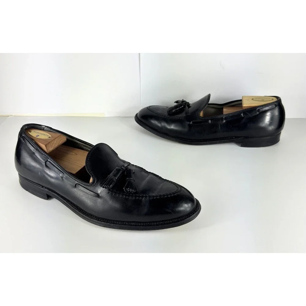 Alden Shoes Men's Shell Cordovan 664 Black Tassle Loafers US 11 B/D